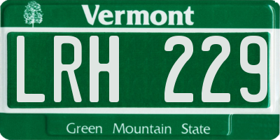 VT license plate LRH229