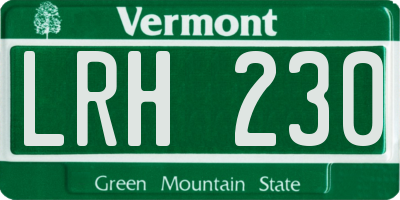 VT license plate LRH230