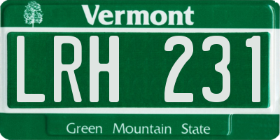 VT license plate LRH231