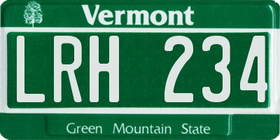 VT license plate LRH234