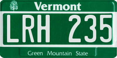 VT license plate LRH235
