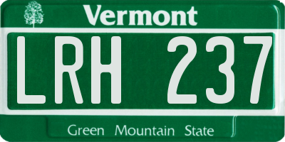VT license plate LRH237