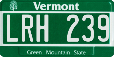 VT license plate LRH239