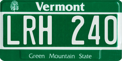 VT license plate LRH240