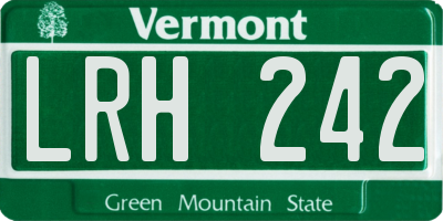 VT license plate LRH242