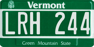 VT license plate LRH244