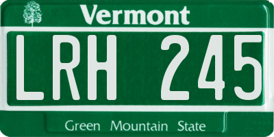 VT license plate LRH245