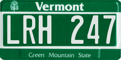 VT license plate LRH247