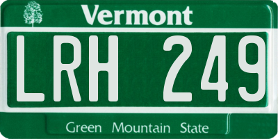 VT license plate LRH249