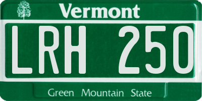 VT license plate LRH250