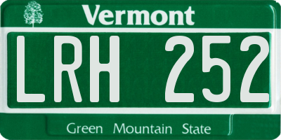 VT license plate LRH252