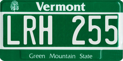VT license plate LRH255