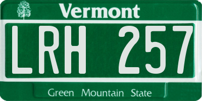 VT license plate LRH257