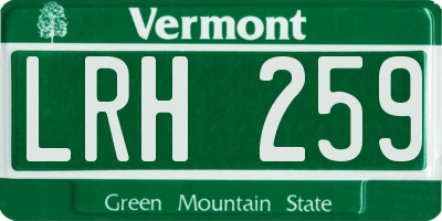 VT license plate LRH259
