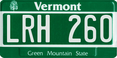 VT license plate LRH260