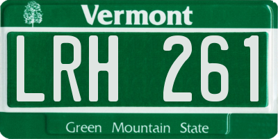 VT license plate LRH261