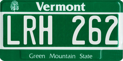 VT license plate LRH262