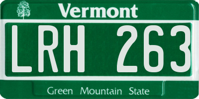 VT license plate LRH263