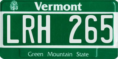 VT license plate LRH265