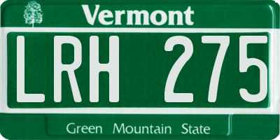 VT license plate LRH275