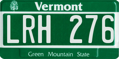 VT license plate LRH276