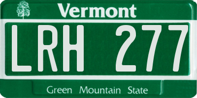 VT license plate LRH277