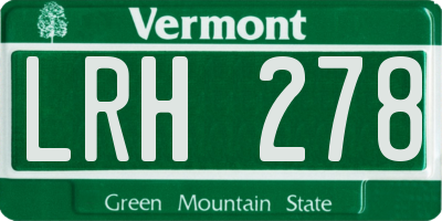 VT license plate LRH278