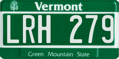 VT license plate LRH279
