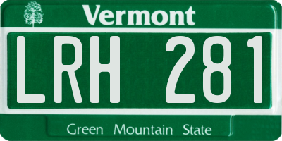 VT license plate LRH281