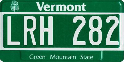 VT license plate LRH282