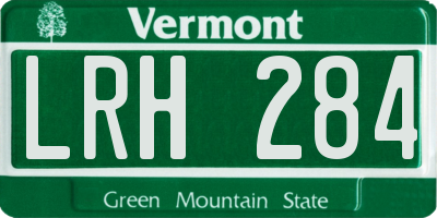 VT license plate LRH284