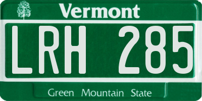 VT license plate LRH285
