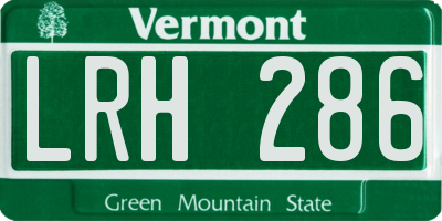 VT license plate LRH286