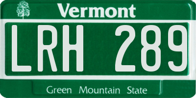VT license plate LRH289