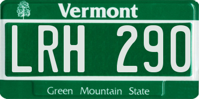 VT license plate LRH290