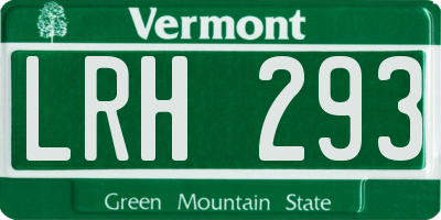 VT license plate LRH293