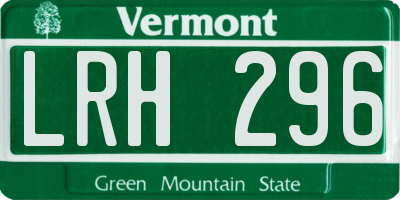 VT license plate LRH296