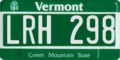 VT license plate LRH298
