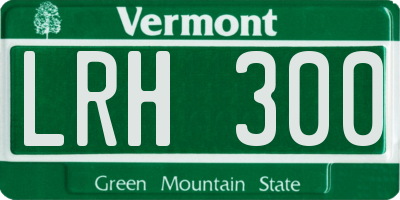 VT license plate LRH300