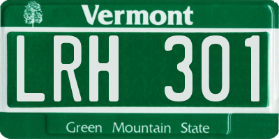 VT license plate LRH301