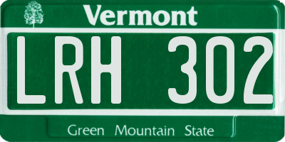 VT license plate LRH302