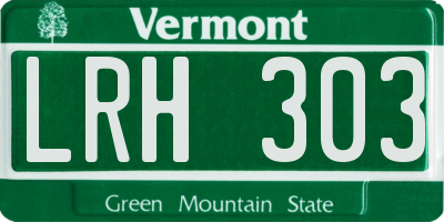 VT license plate LRH303