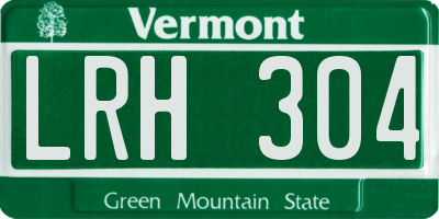 VT license plate LRH304