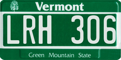 VT license plate LRH306
