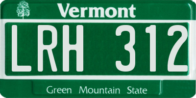 VT license plate LRH312