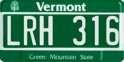 VT license plate LRH316