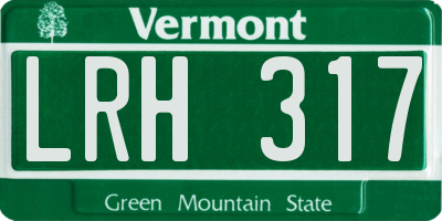 VT license plate LRH317