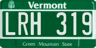 VT license plate LRH319