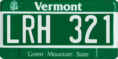 VT license plate LRH321