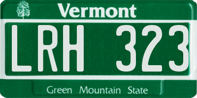 VT license plate LRH323